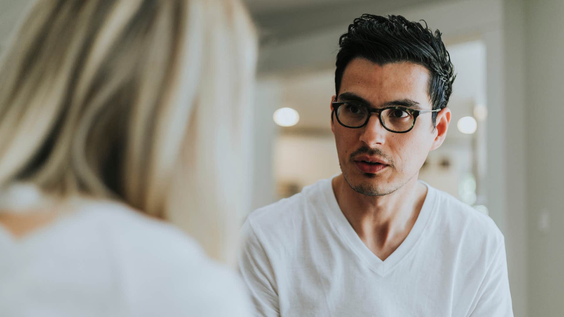 man who is a bad person mirroring his partner