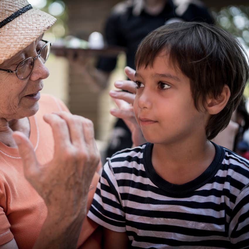 spiritually sensitive little boy sitting with a stranger who noticed his energy