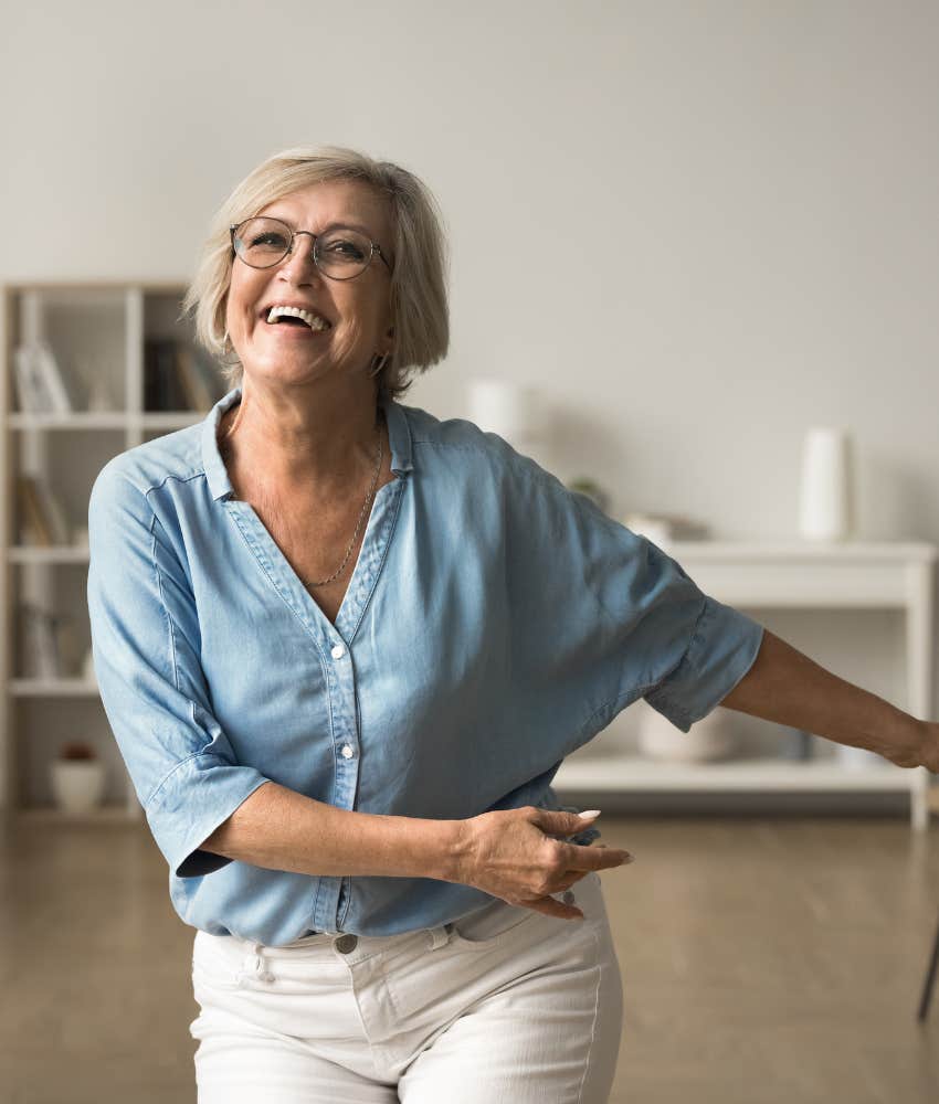 happy person dances for inner strength