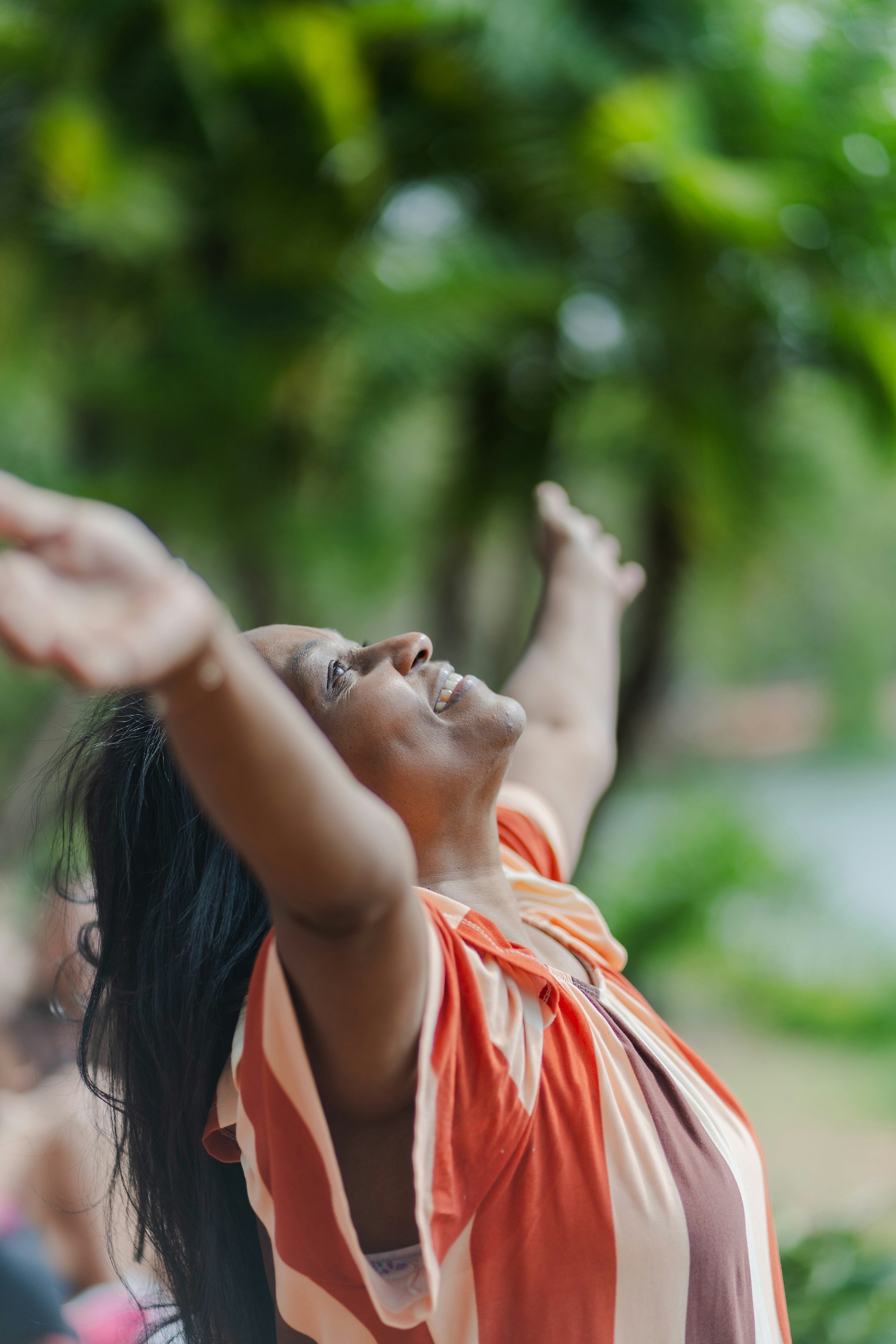 grateful person showing inner strength