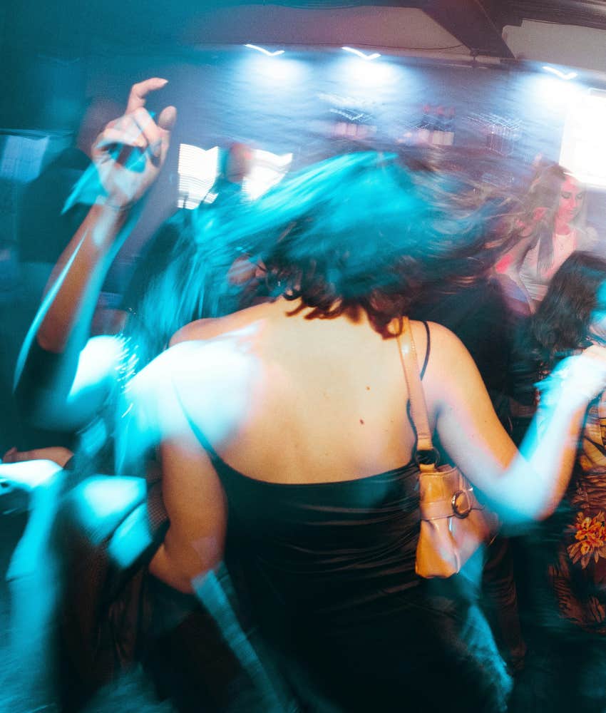 blurred action image of dance party