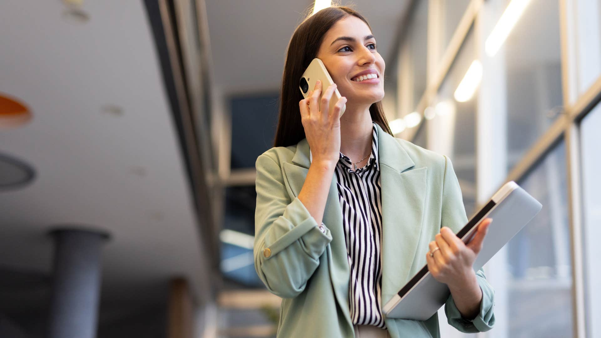 professional woman giving herself permission to leave work early