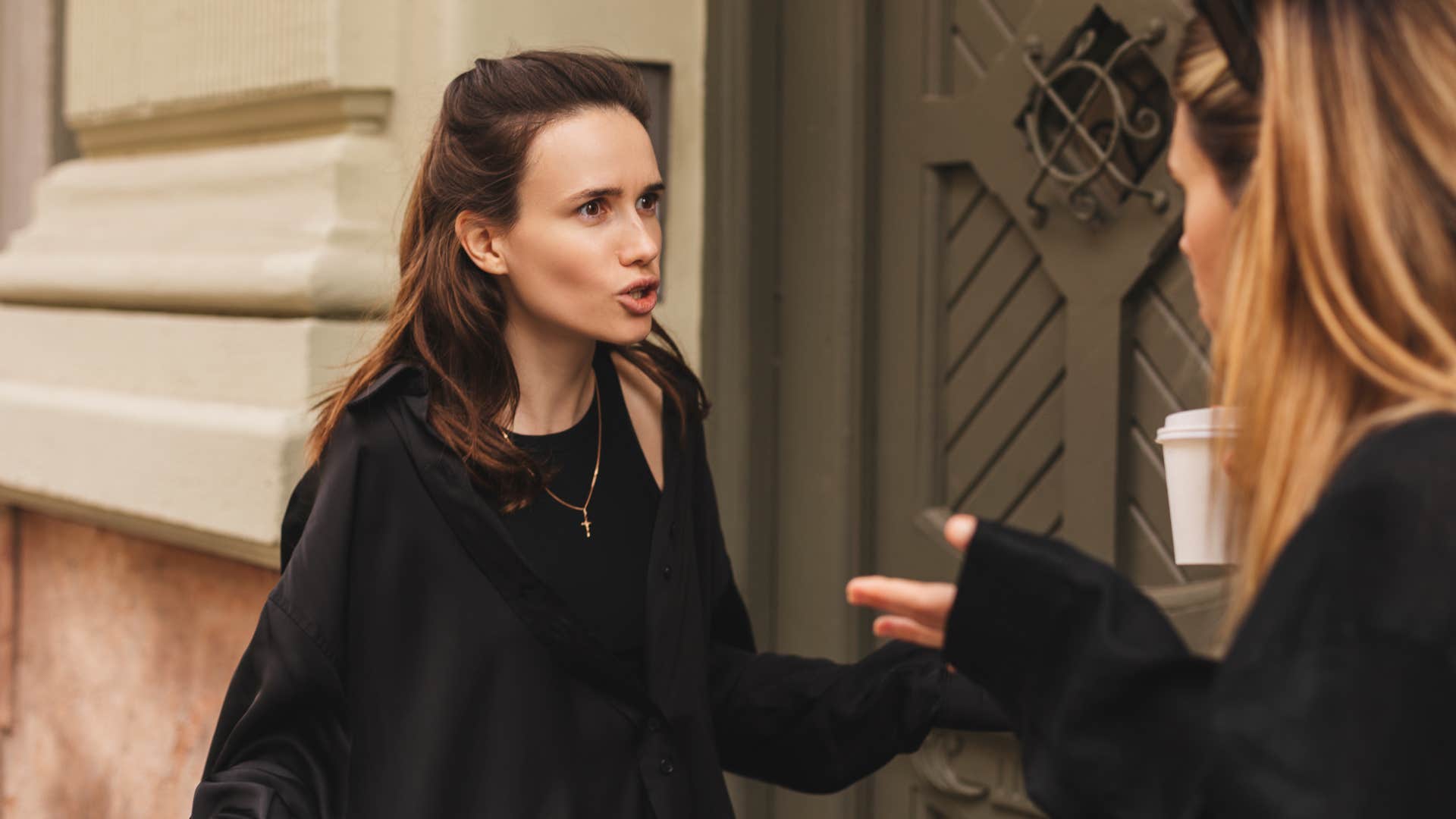 friends arguing with one another as woman says you're lucky i put up with you