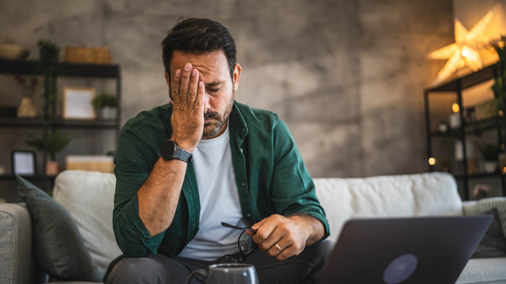 man who lost a loved one looking emotionally drained