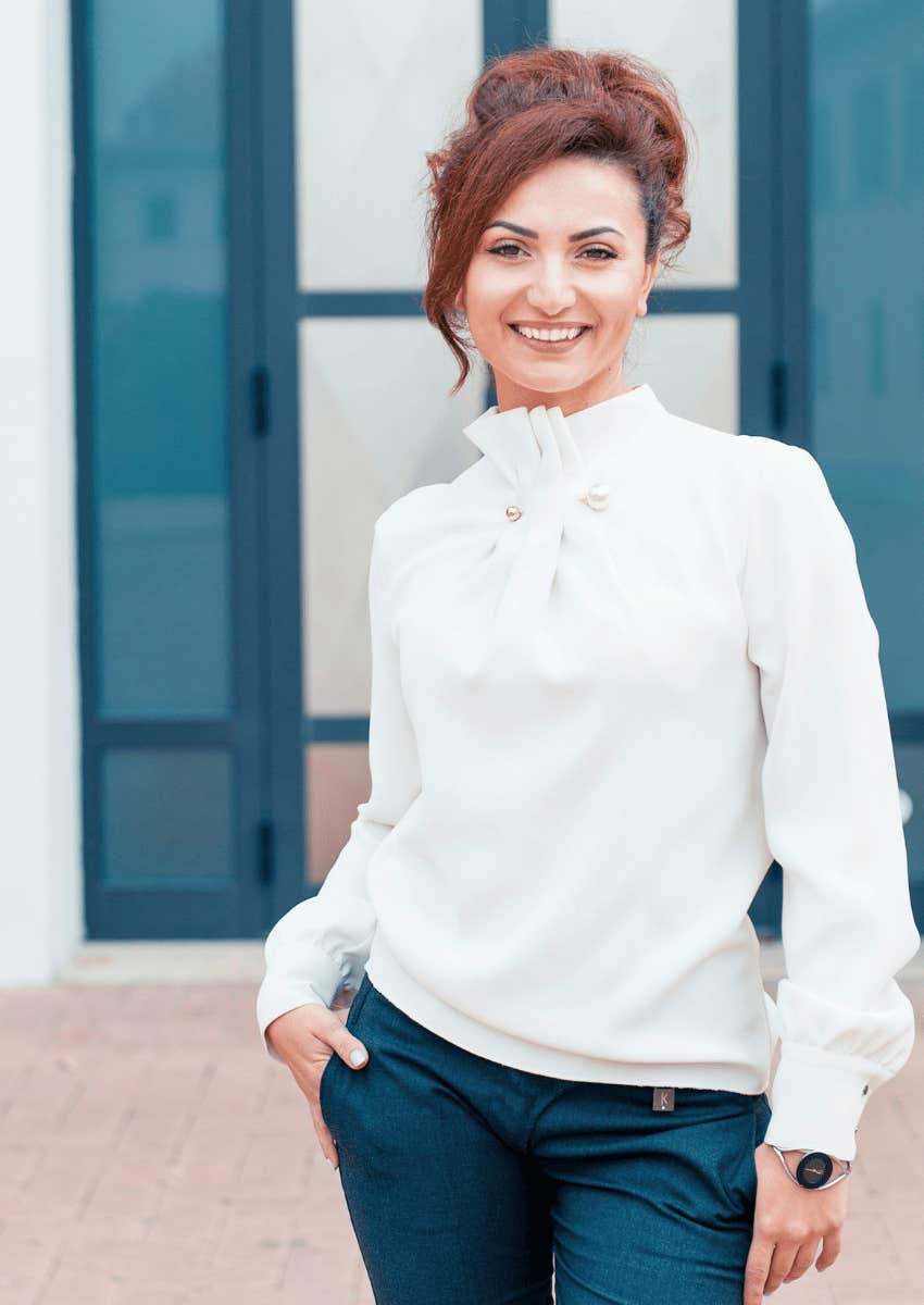 successful young woman with self-control