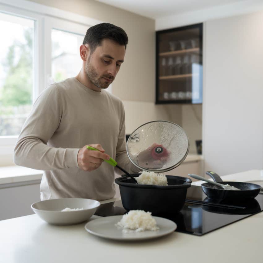 man making a batch of prosperity rice to attract luck