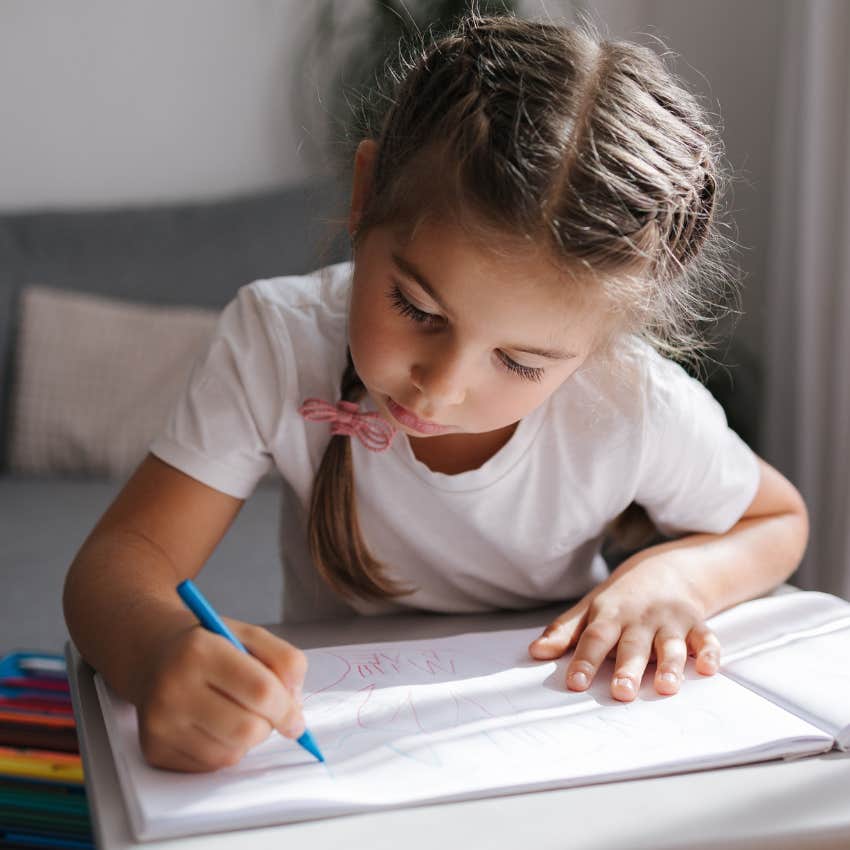 Little girl learning that being home alone most of the day can be fun
