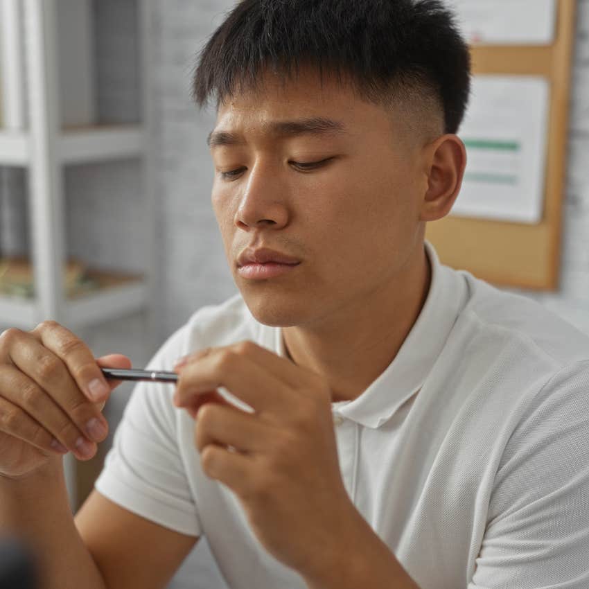 Man trying to impress everyone at work