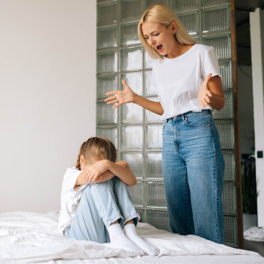 narcissistic mom yelling at her child dismissing and invalidating her