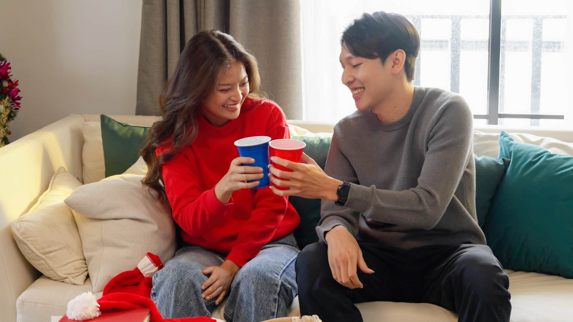 lower income husband and wife using disposable products at home