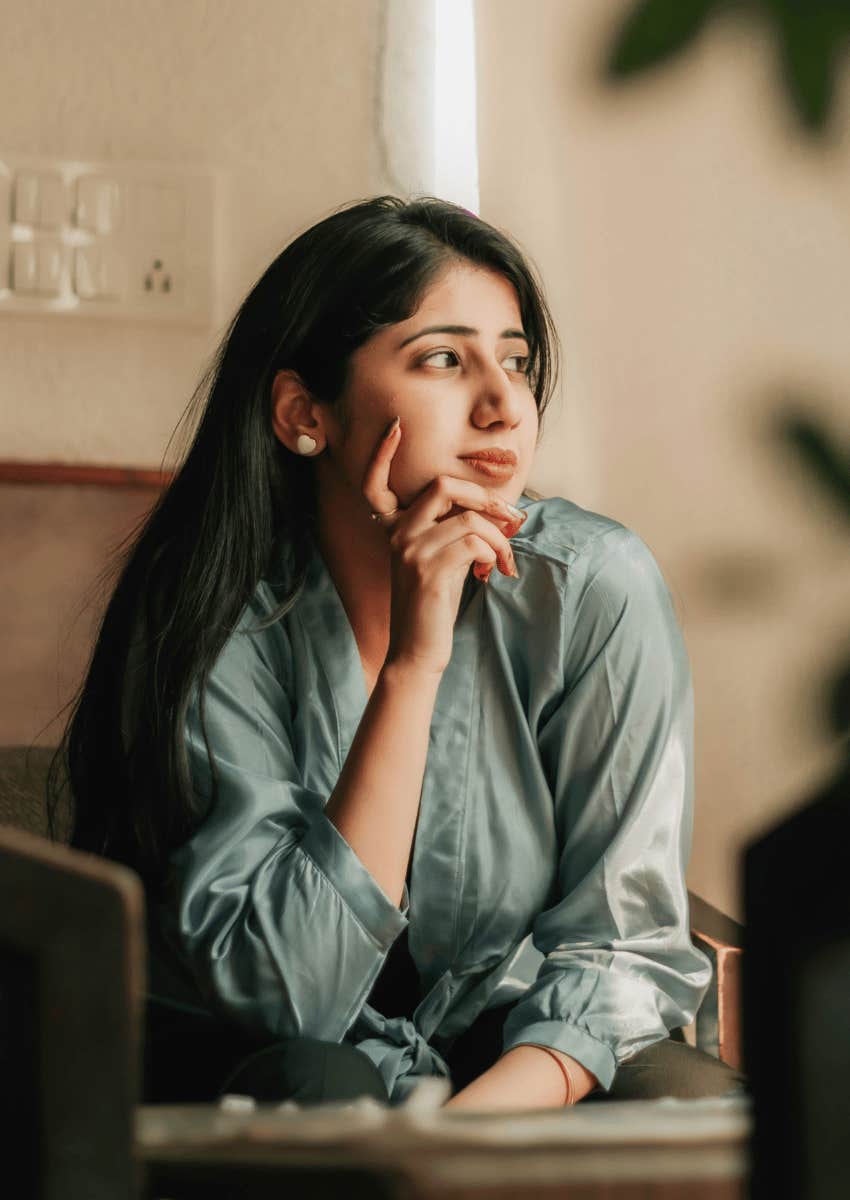 thoughtful woman not engaging in any gossip