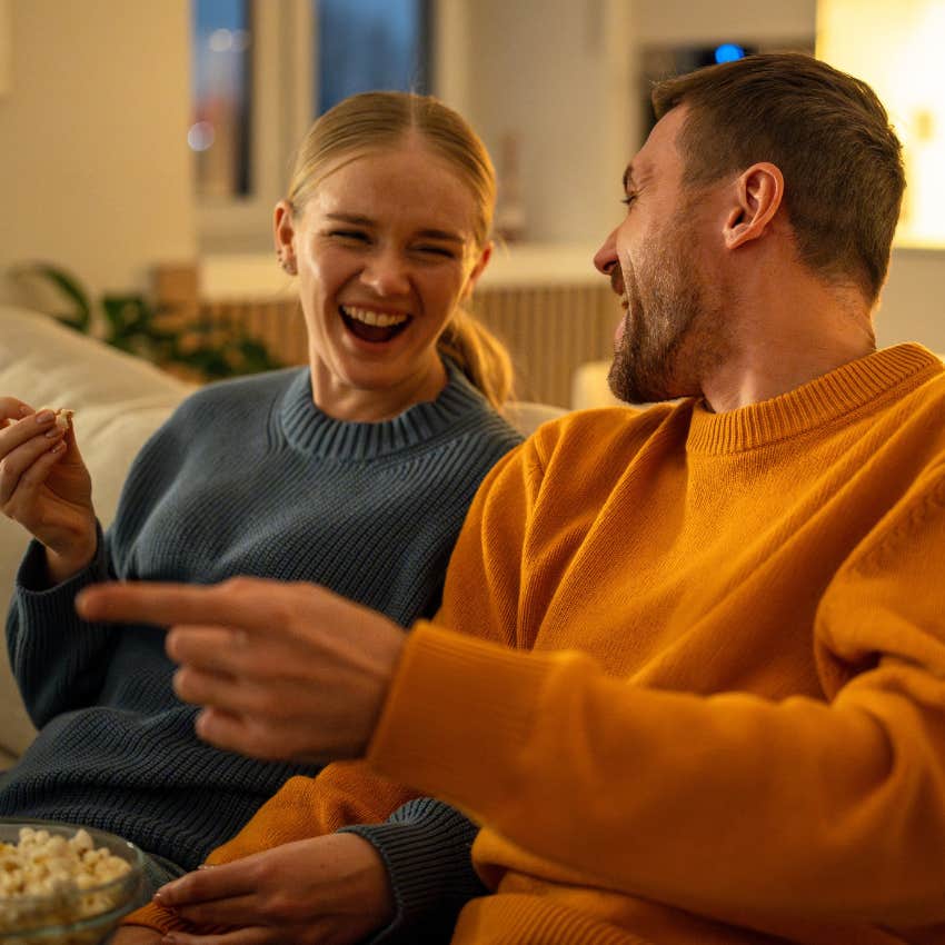 Happily married woman appreciating the mundane things with her husband