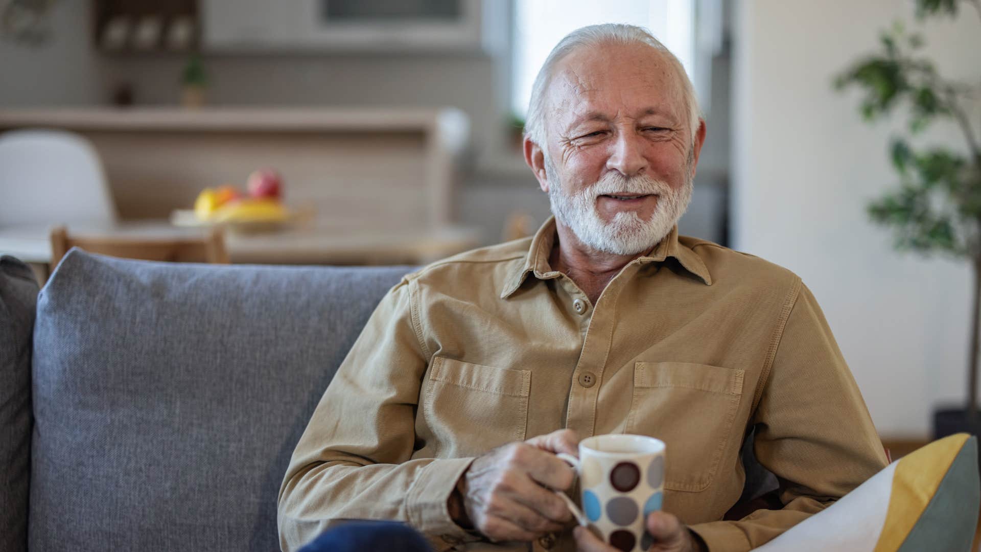 older man appreciating more silence at home