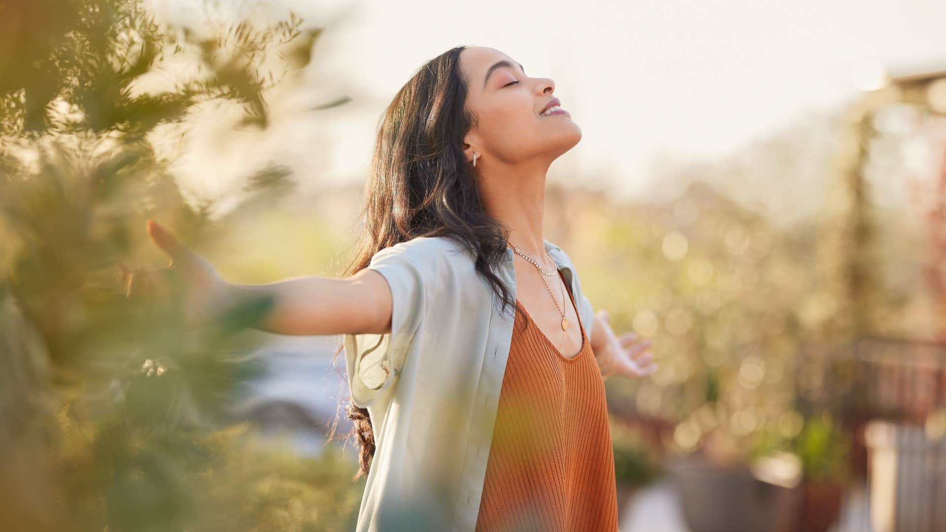free-spirited woman relaxing not competing for attention