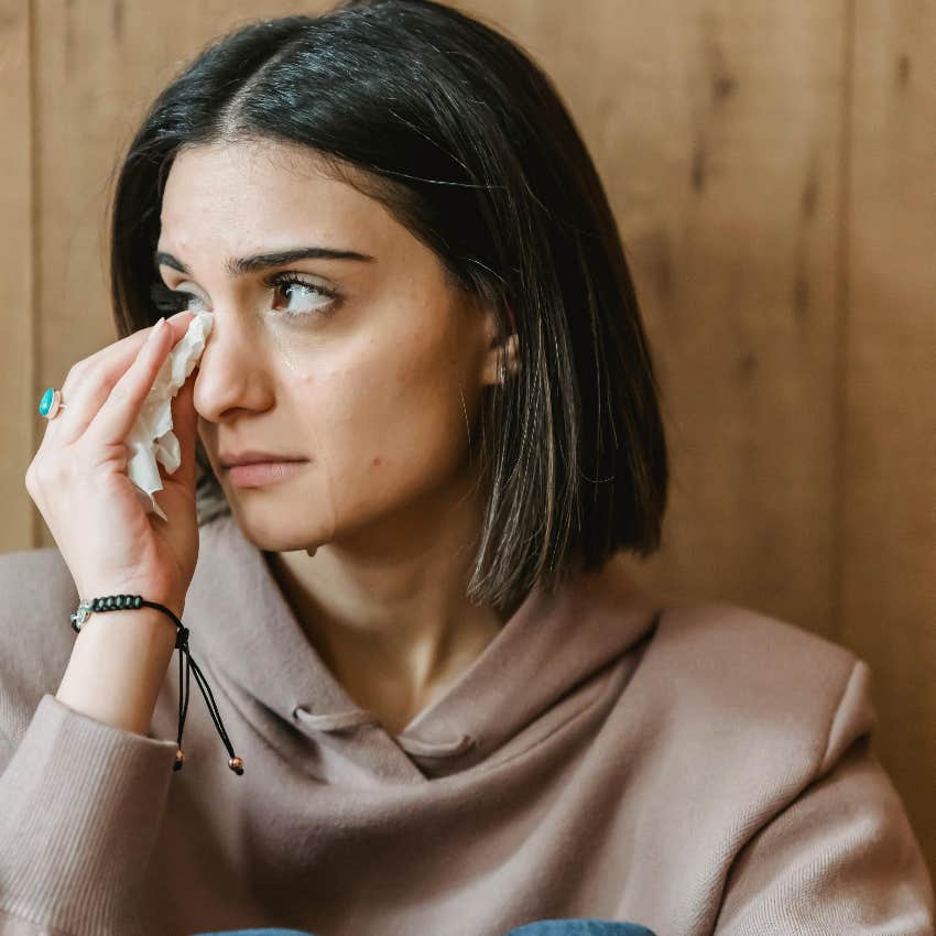 woman charged for crying