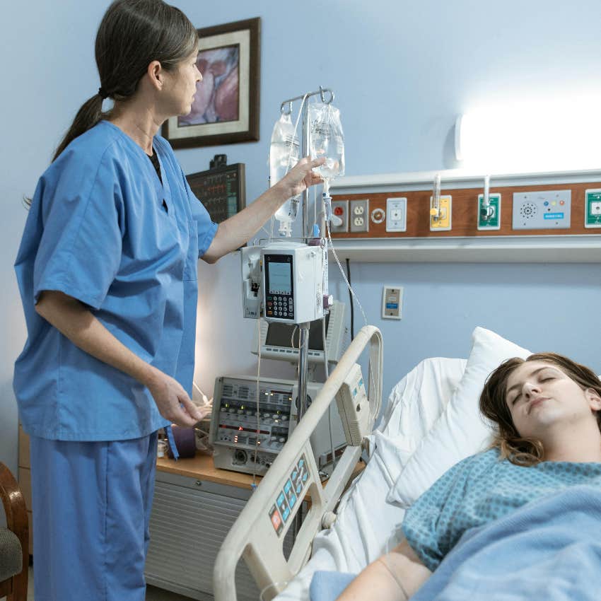 woman in the hospital