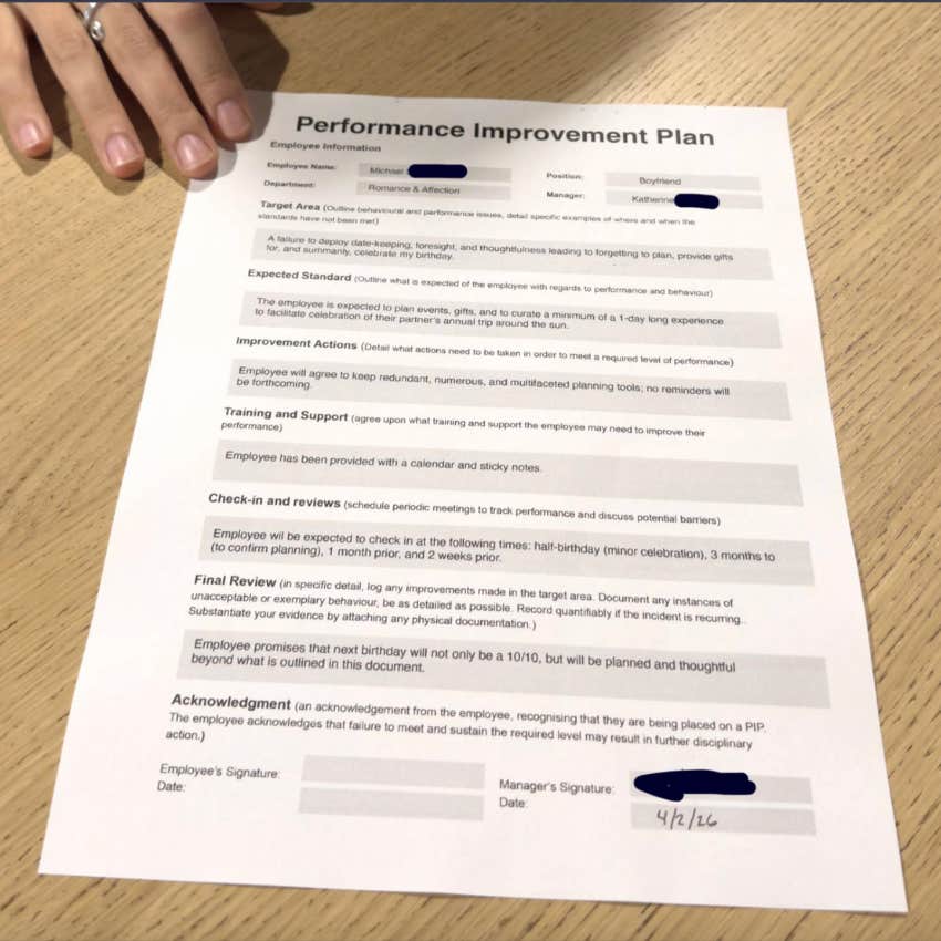 performance improvement plan