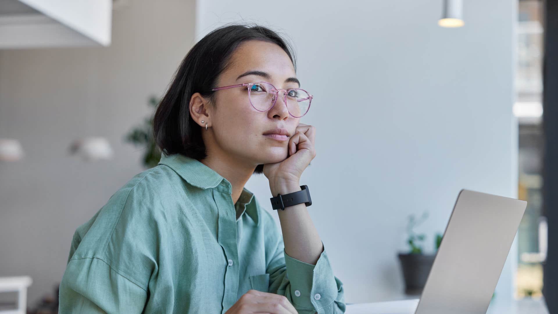 woman lacking self-respect putting her intelligence down saying i'm not smart enough