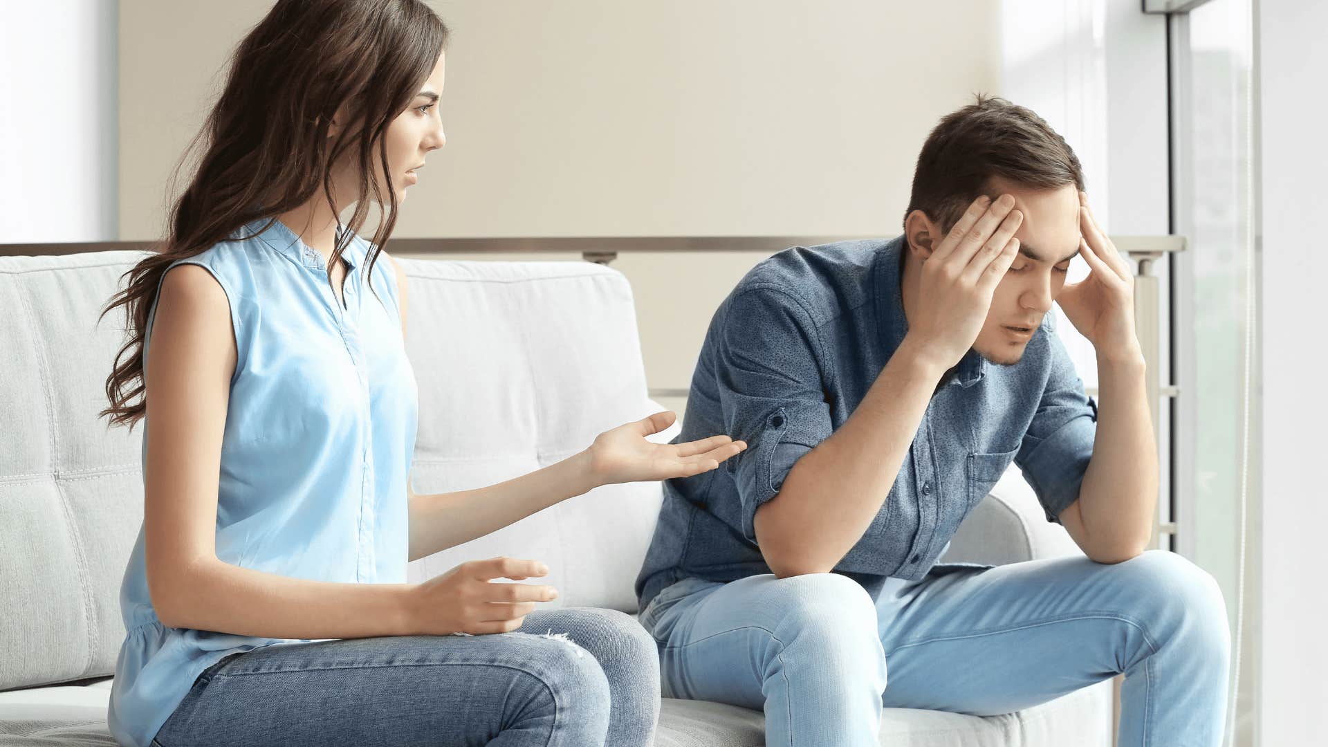 woman raised by a hyper-controlling father trying to hard to please her husband