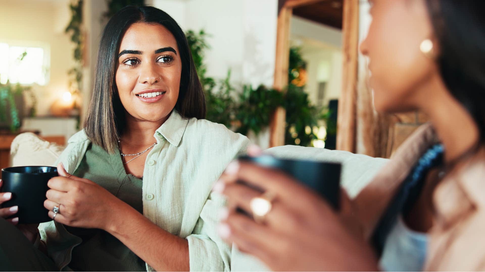 woman being intentional when talking to a friend