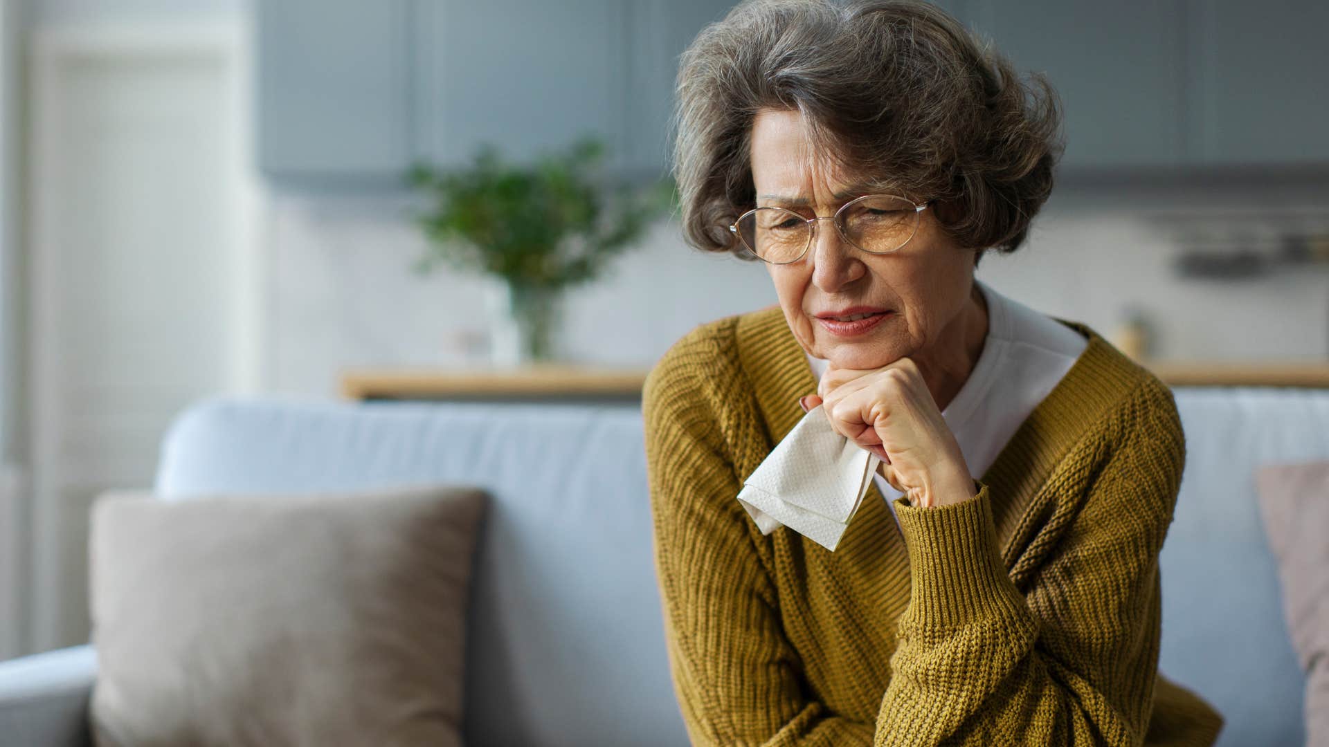 woman crying from loneliness and missing home