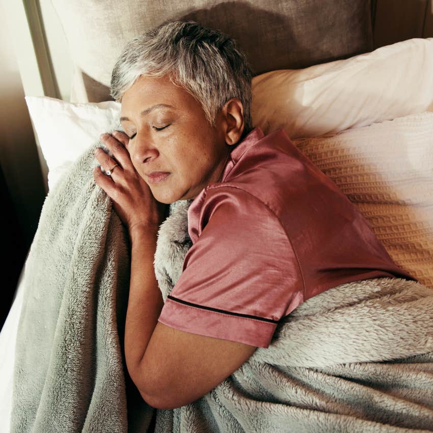 sleeping woman with no guilt around resting