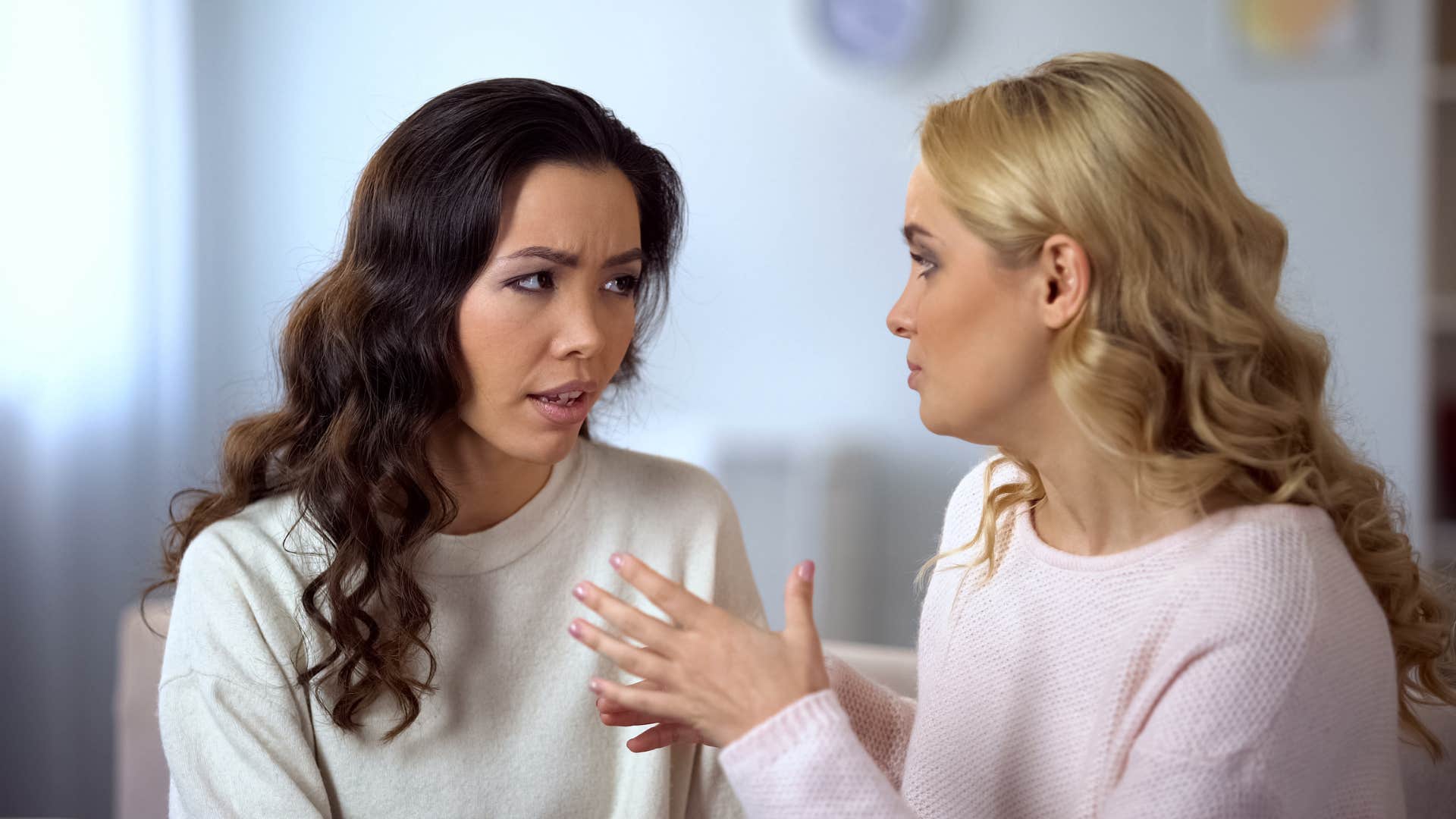 friends talking woman asking whats your gut telling you