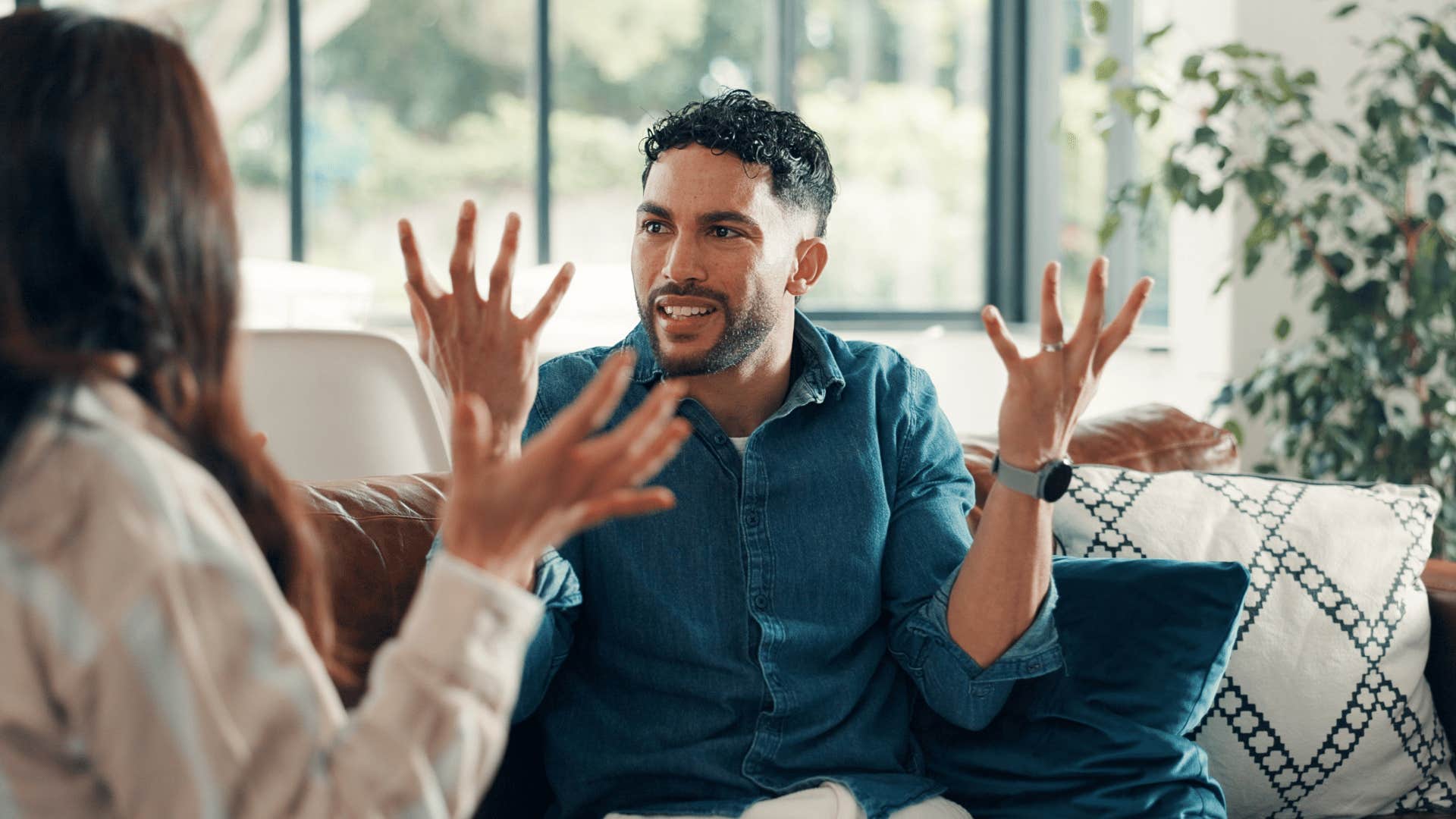 upset man blowing his mistakes out of proportion in tense conversation
