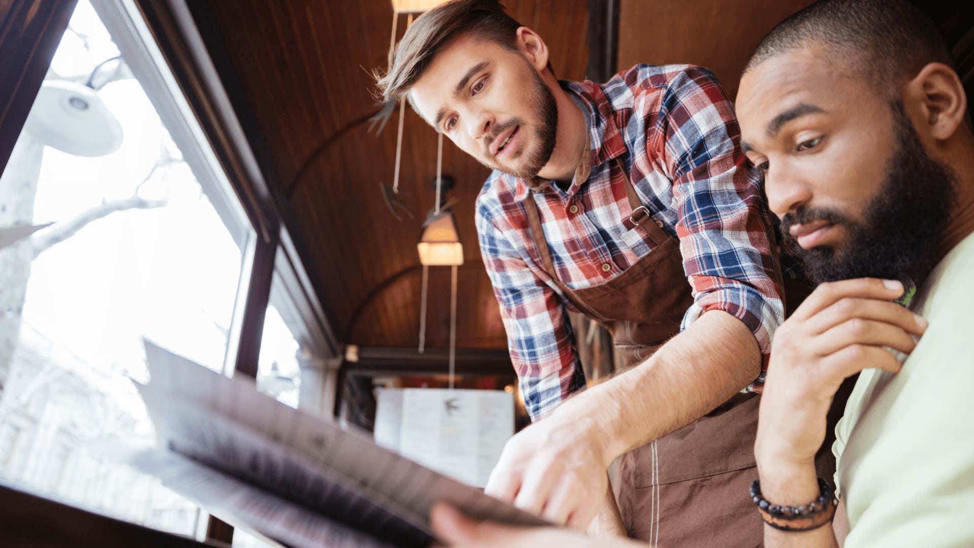 annoying man asking for too many modifications with a restaurant server