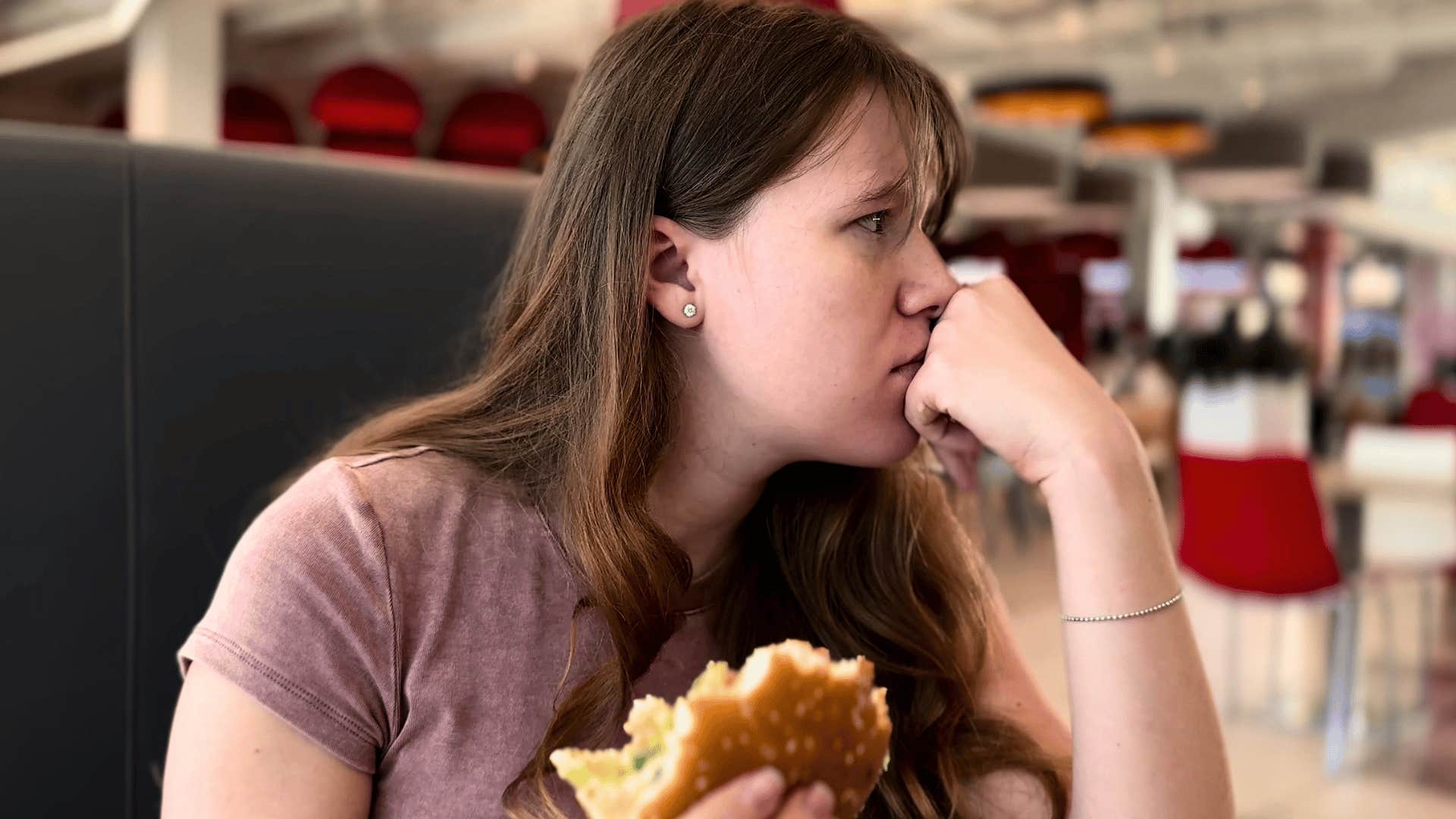 annoying woman angry she ordered food she dislikes