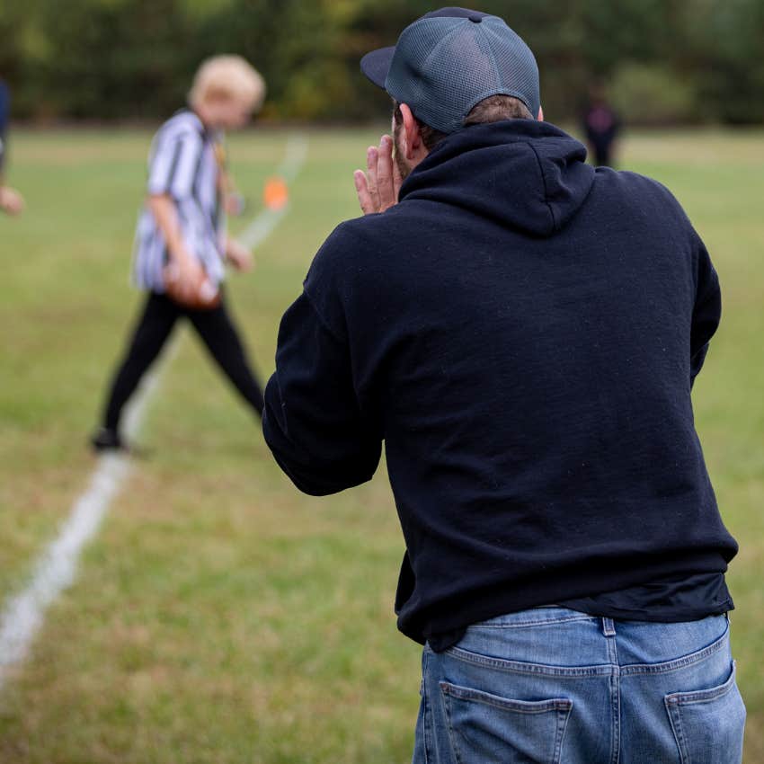annoying parent arguing with referees at his kid's sports game