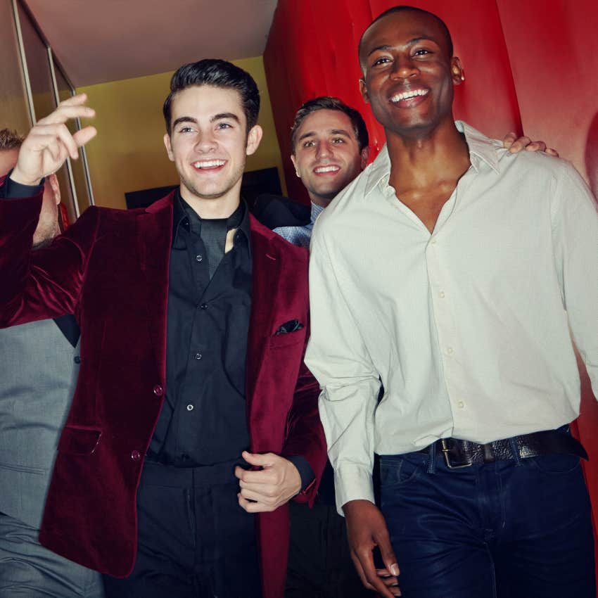 men having fun at spontaneous bachelor party that turns wholesome