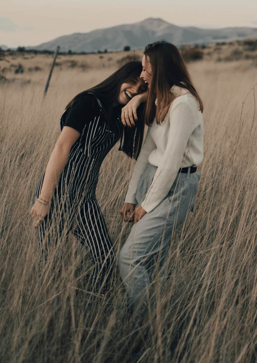 close couple laughing together