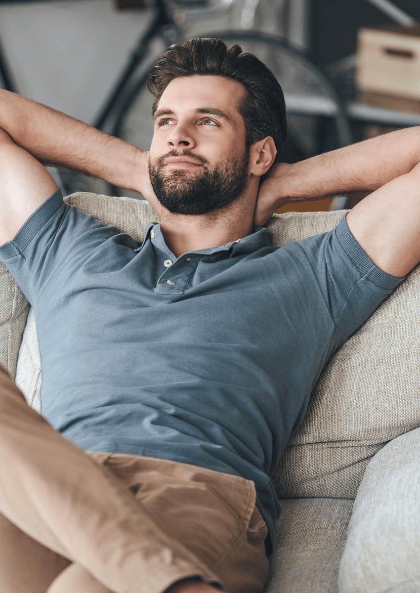 content man relaxing