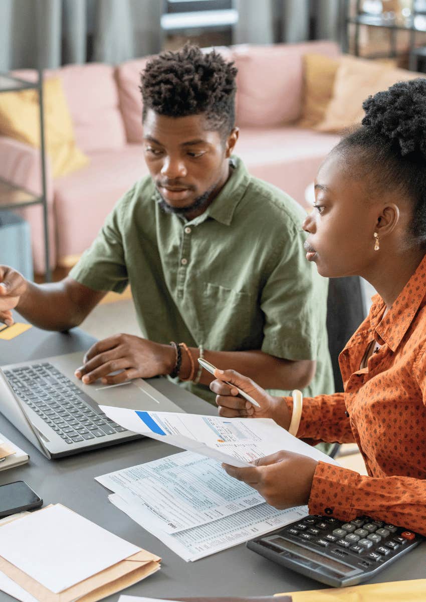 couple financial planning together