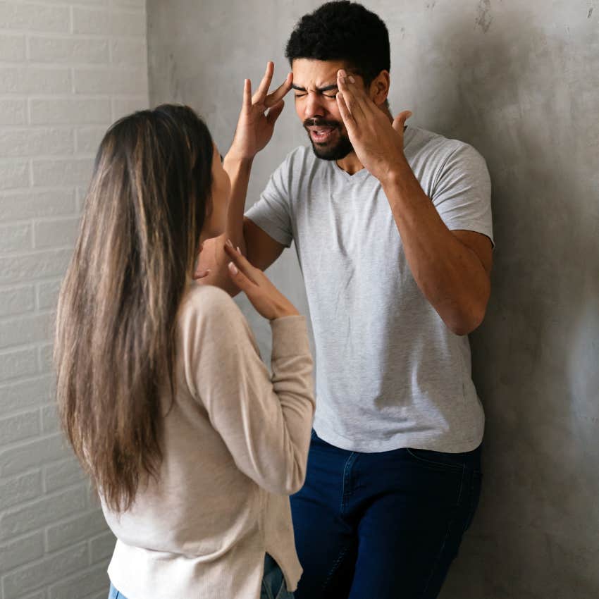 couple arguing because of girlfriend's tone of voice