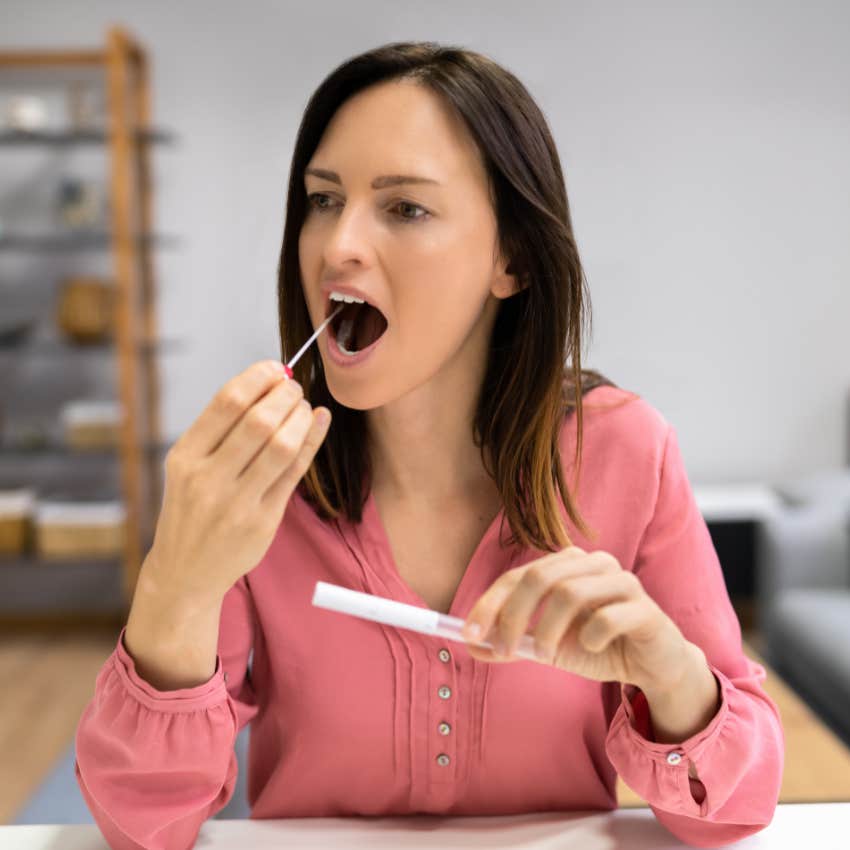 woman taking dna test to find her biological dad