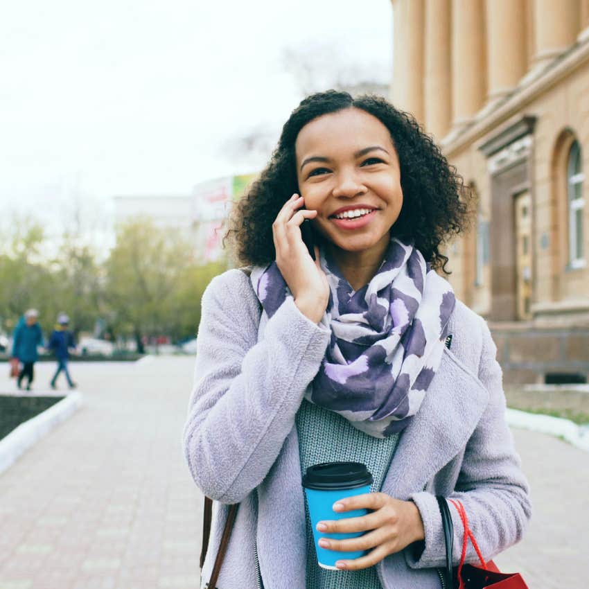 Gen Z young woman who calls her Gen X parents frequently