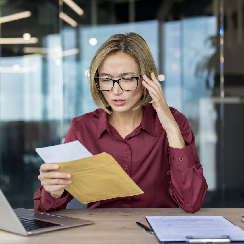 female recruiter looking at job application