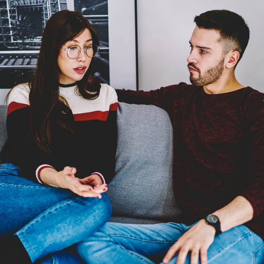 woman being honest with partner in conversation