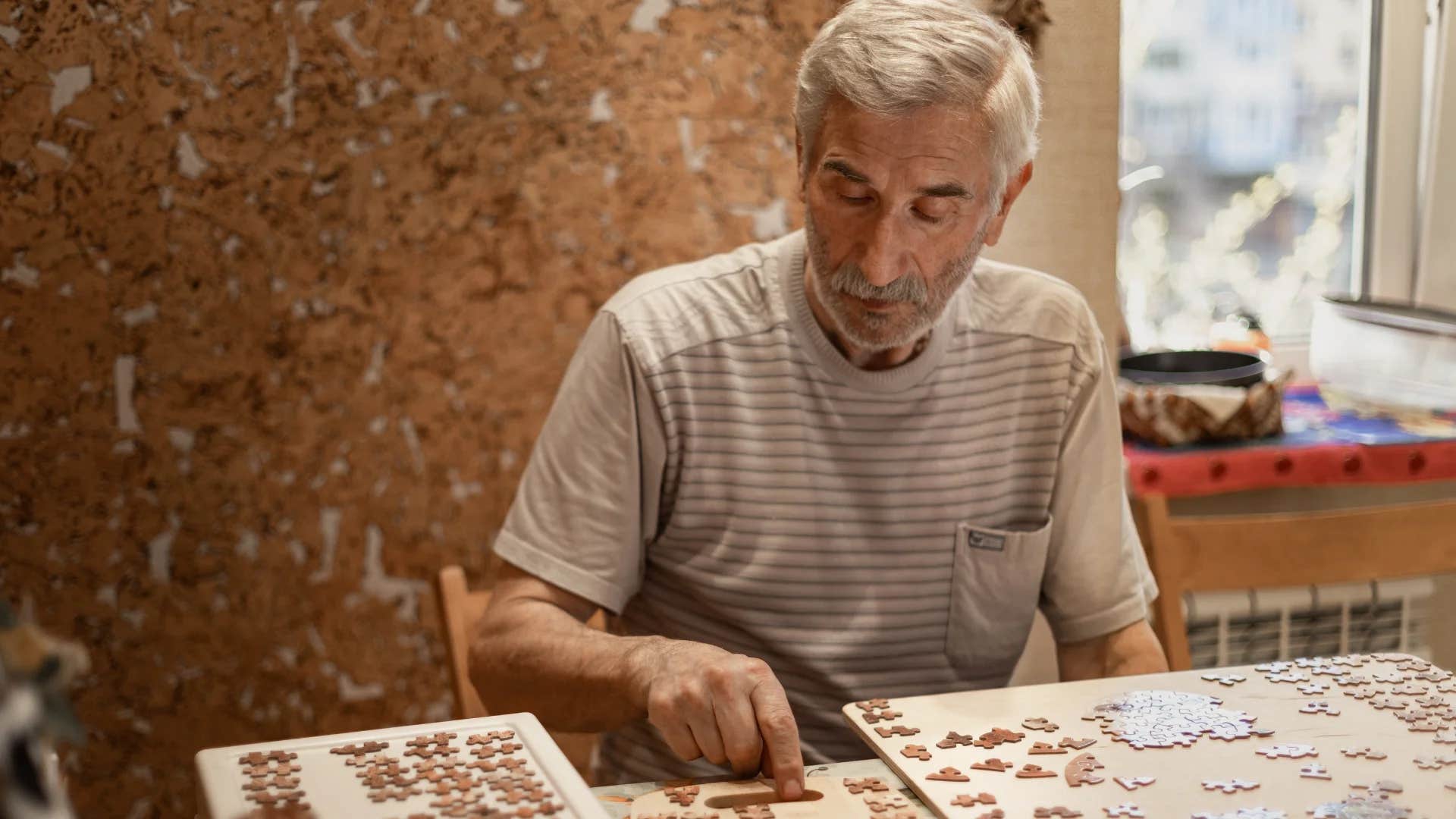 highly intelligent man working on a puzzle
