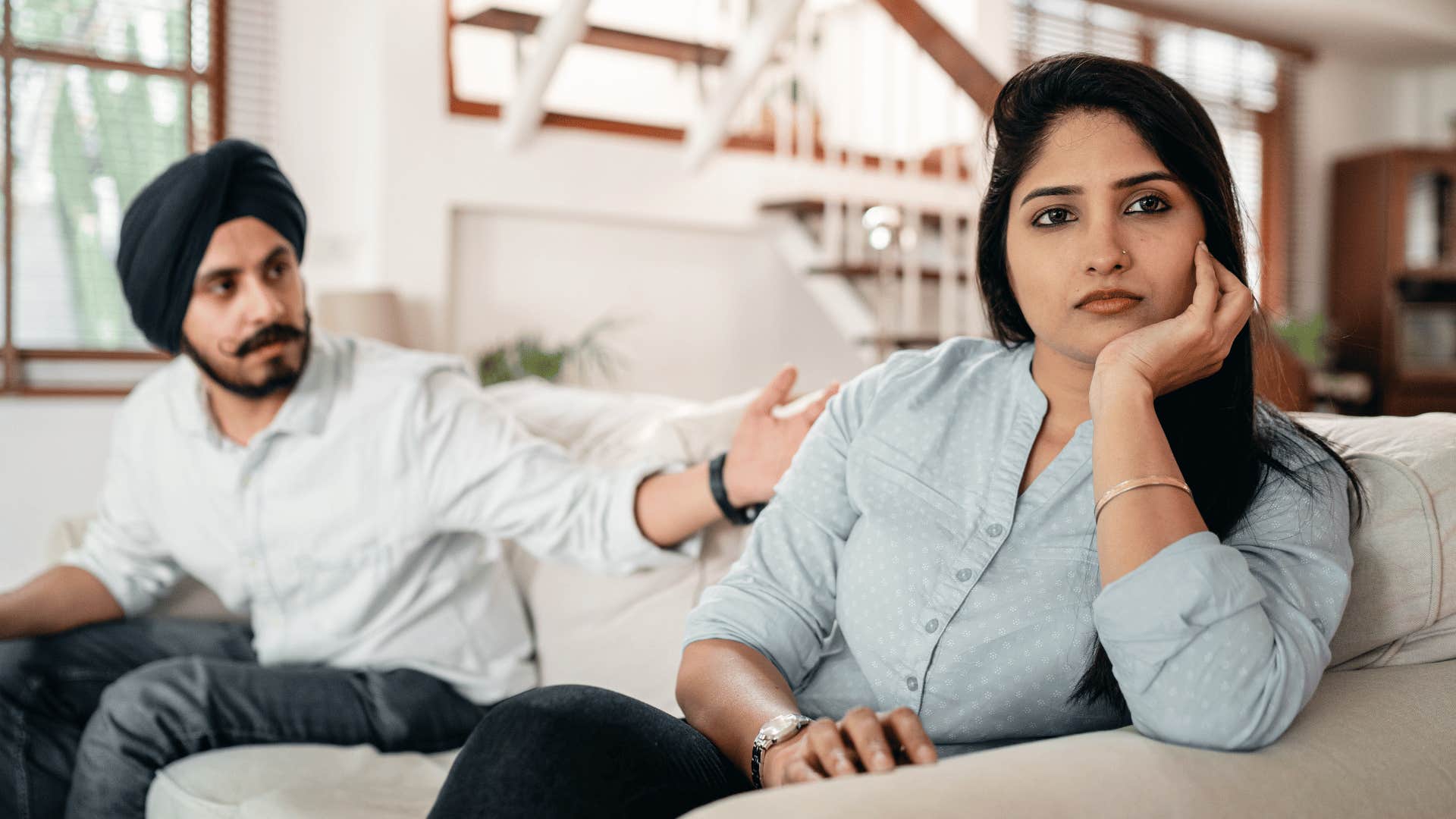 unreliable man arguing with his wife
