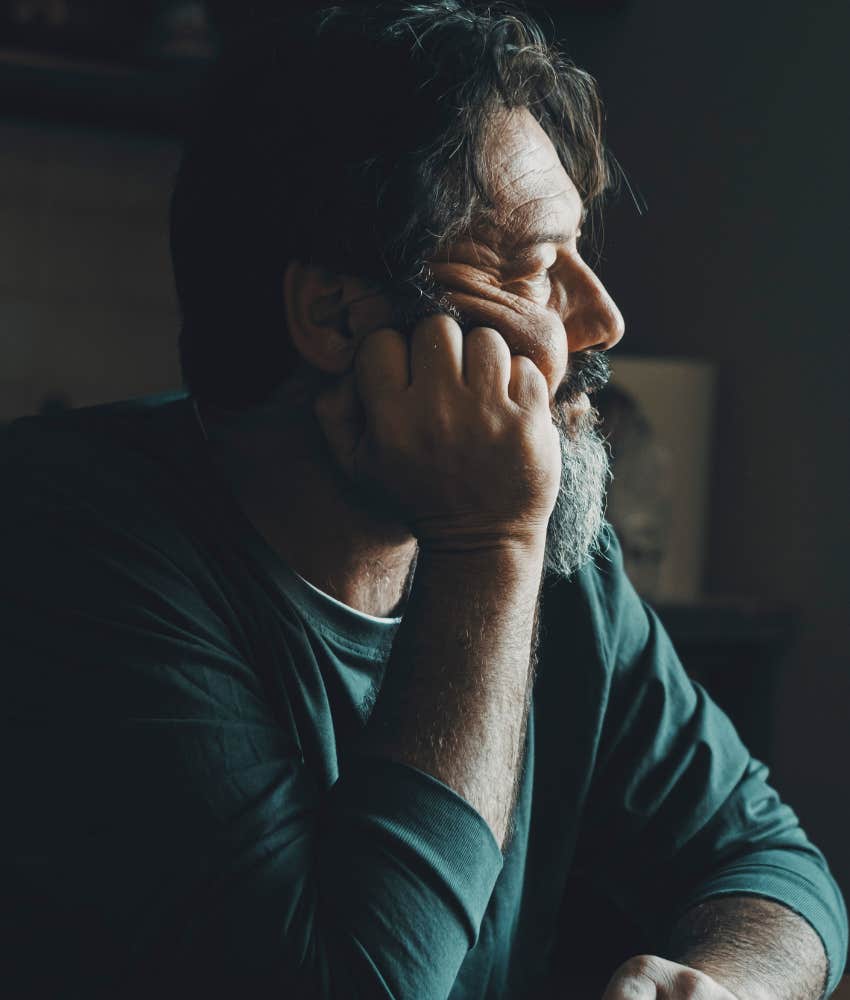 uncertain man faces away showing emotional unavailability