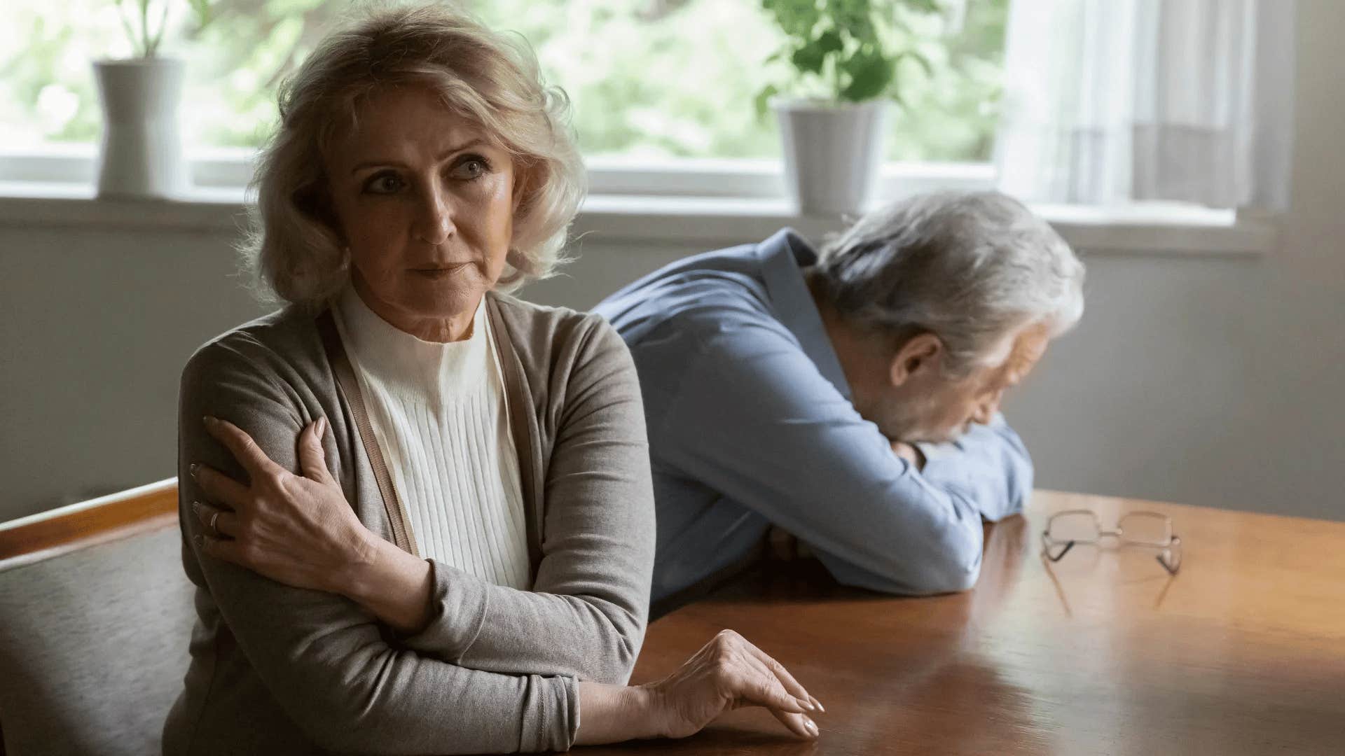 sad older wife feeling burdened by her responsibilities