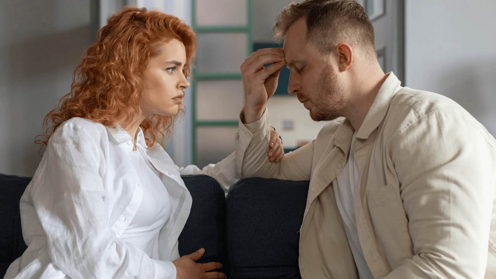couple having serious conversation about disrespect