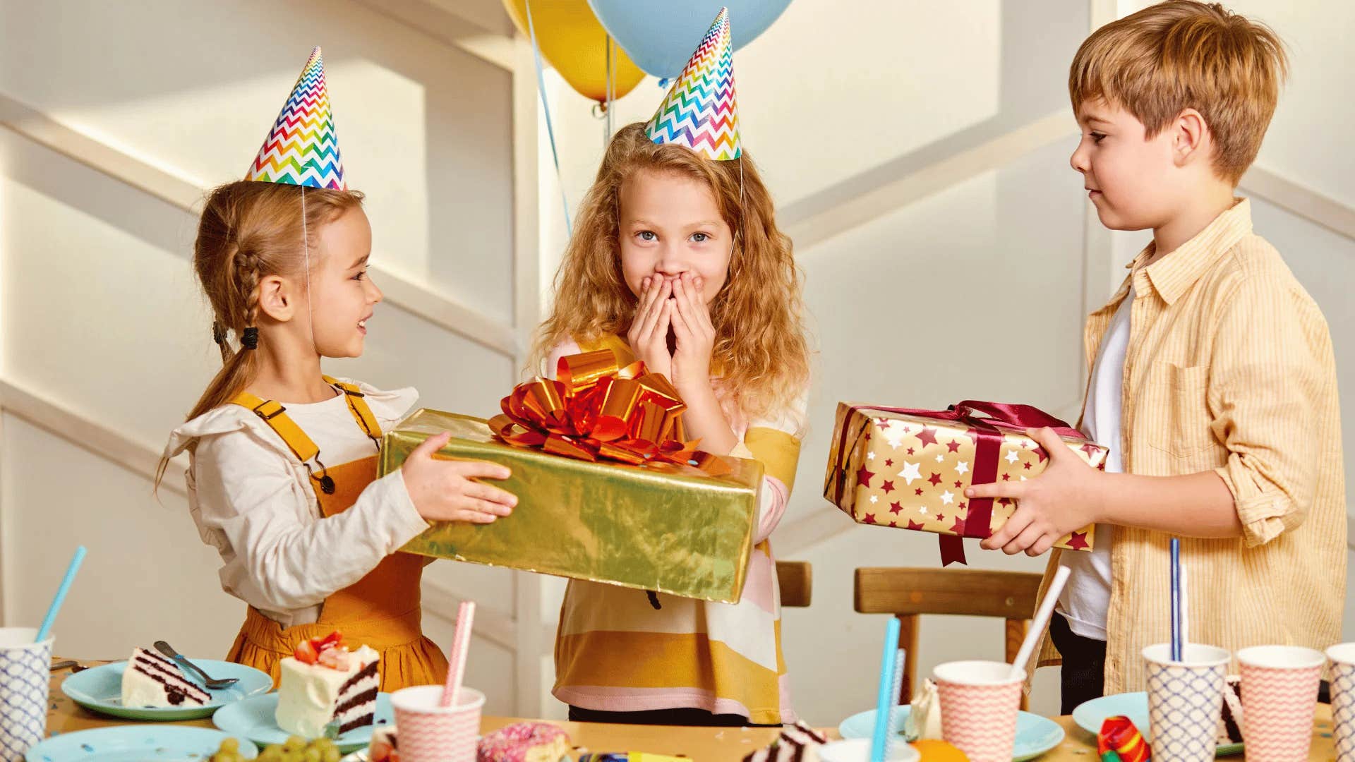 children celebrating a birthday making childhood memories
