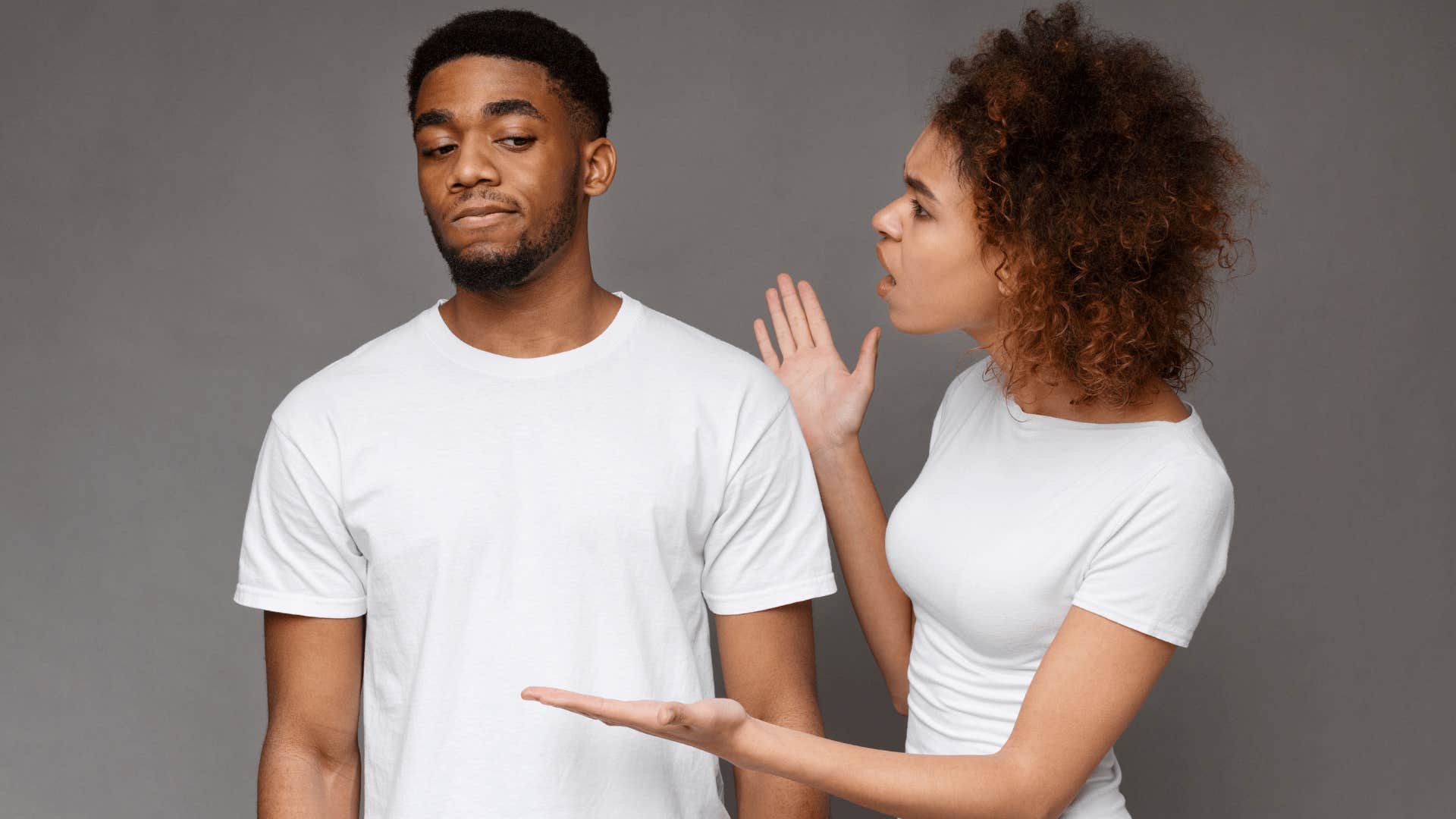 man avoiding conflict with his partner