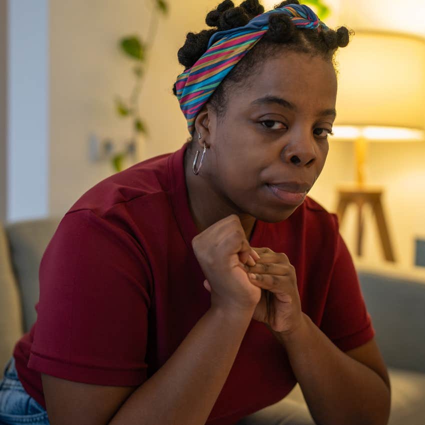 woman feeling anxious before spending time with her partner