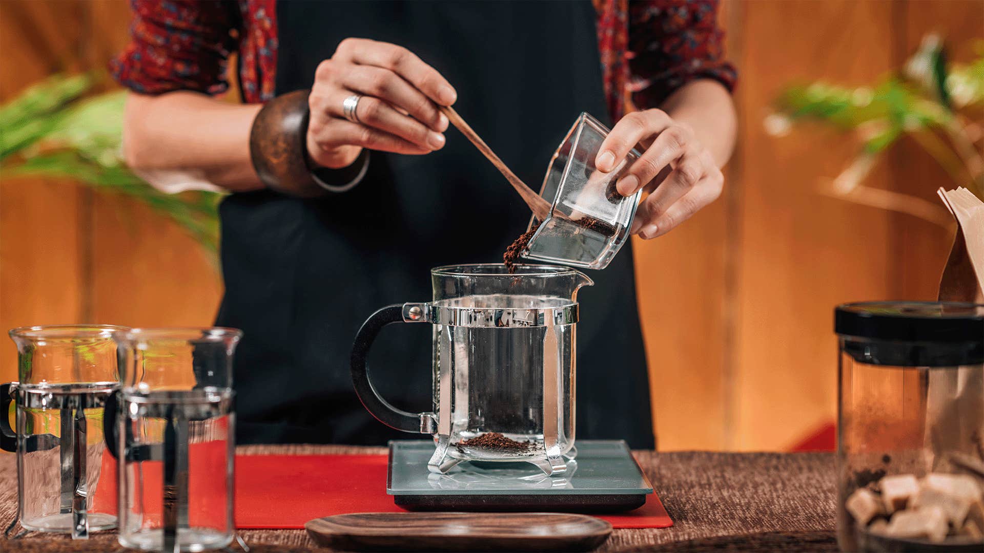 kitchen stocked with high-quality coffee