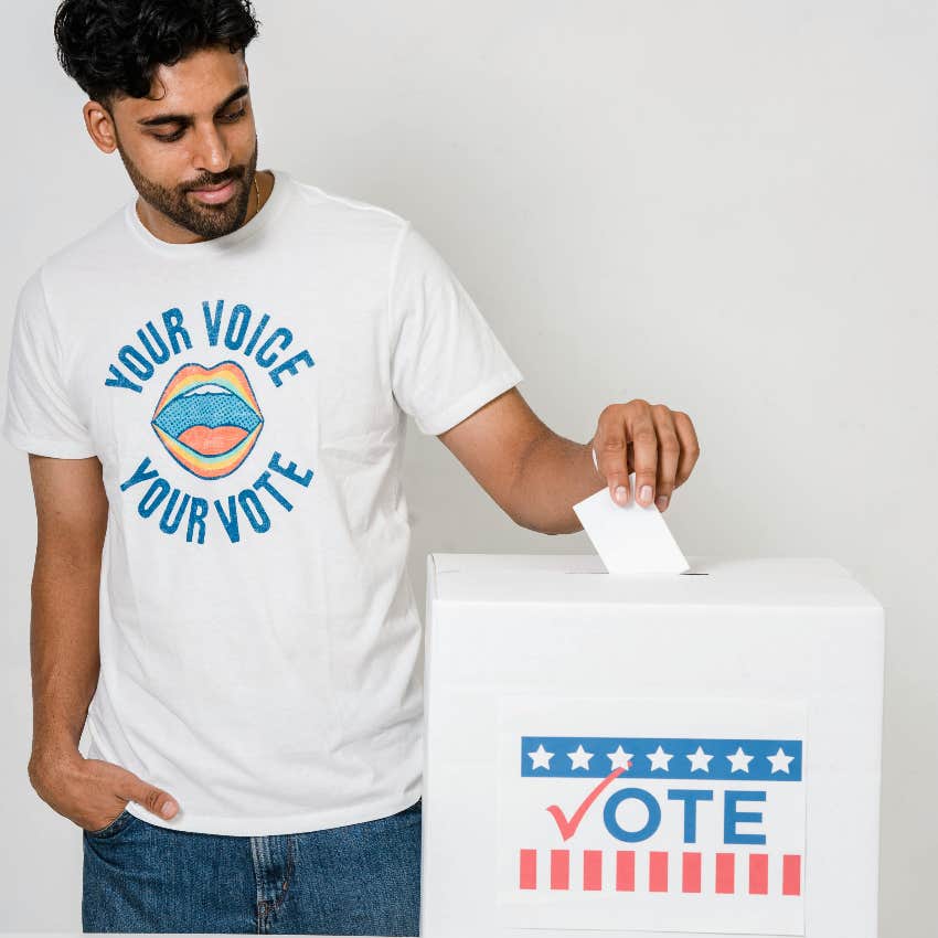 left-wing man voting